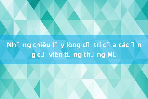 Những chiêu lấy lòng cử tri của các ứng cử viên tổng thống Mỹ