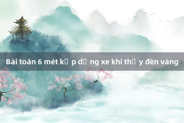 Bài toán 6 mét kịp dừng xe khi thấy đèn vàng